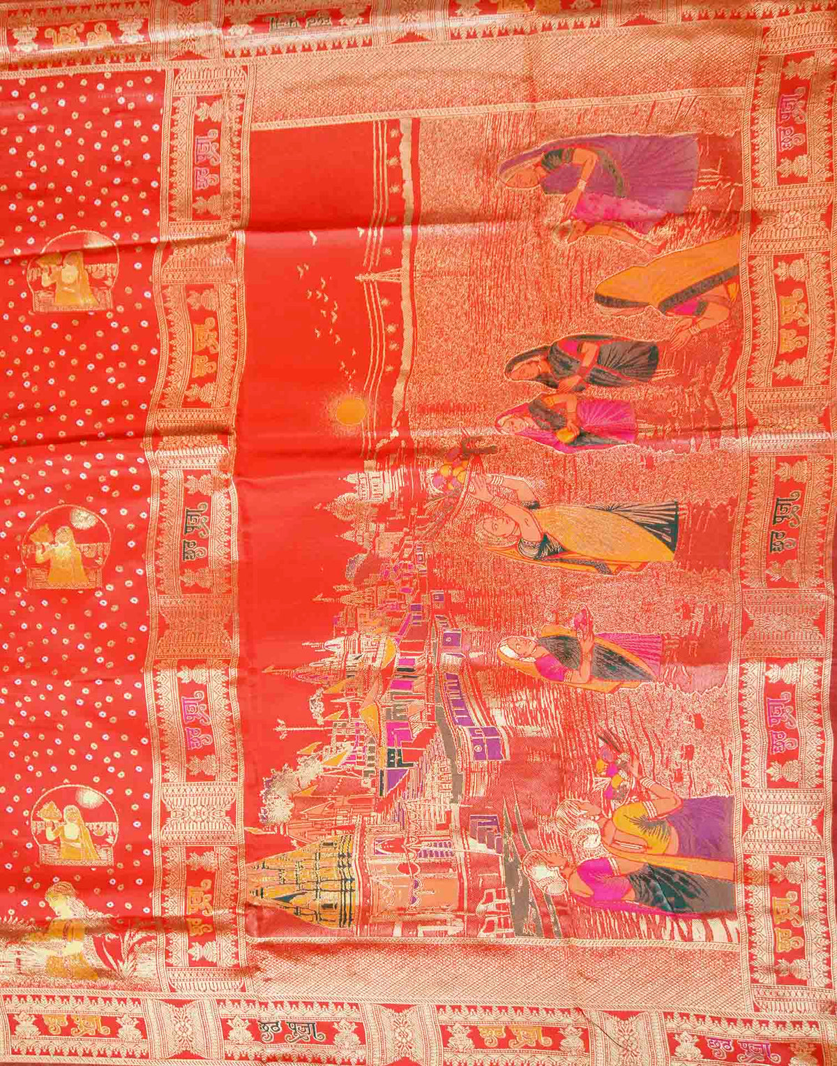 Chhath Red Silk Woven Banarasi Saree