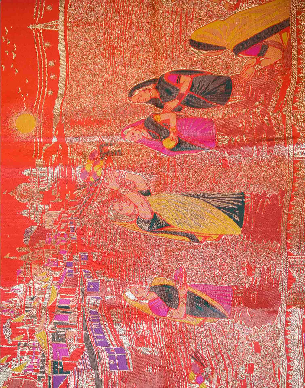 Chhath Red Silk Woven Banarasi Saree