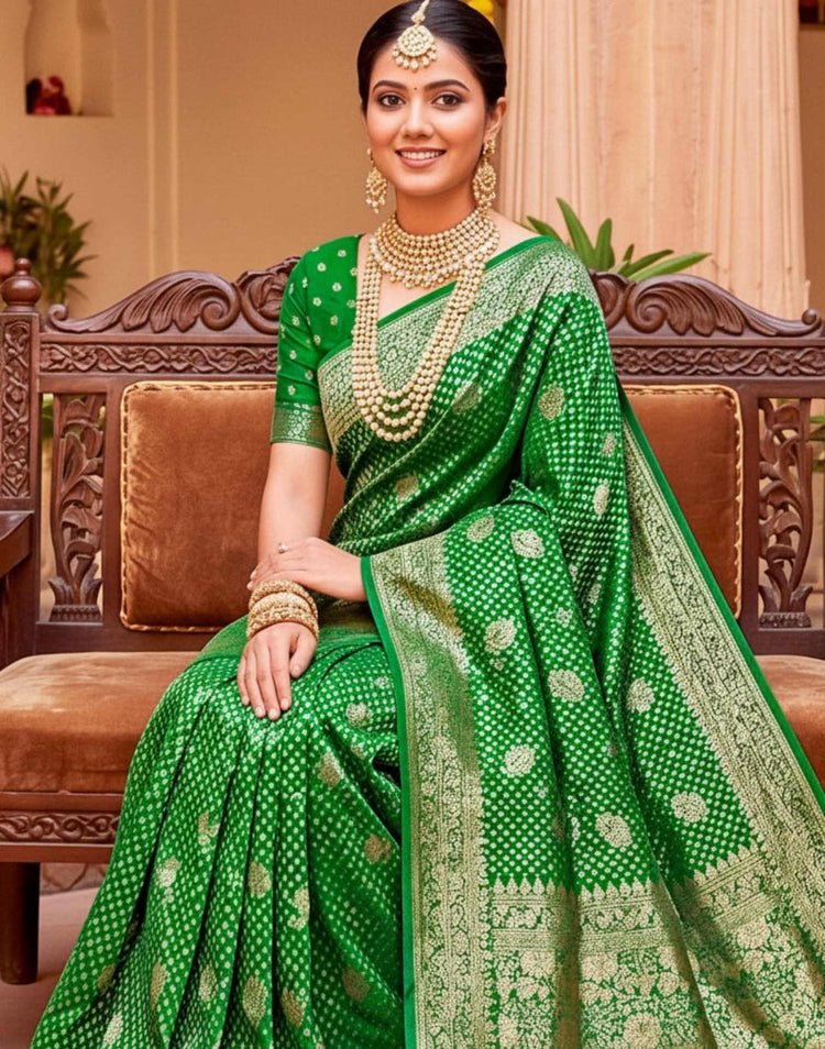 Green Silk Woven Banarasi Saree