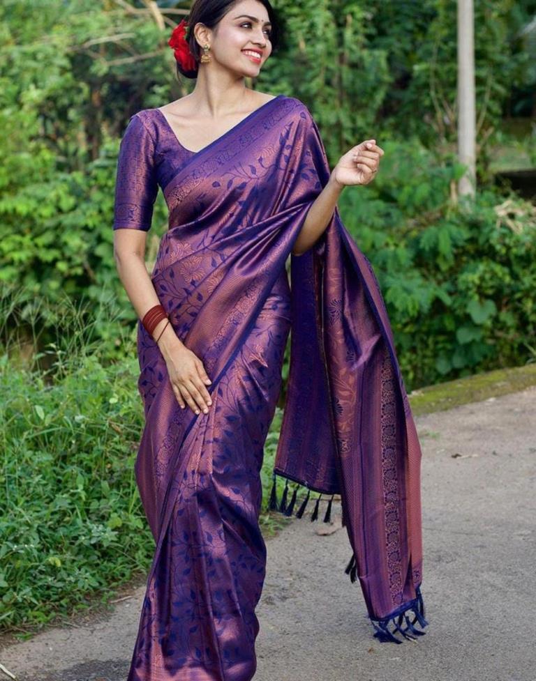 Royal Blue Banarasi Silk Saree
