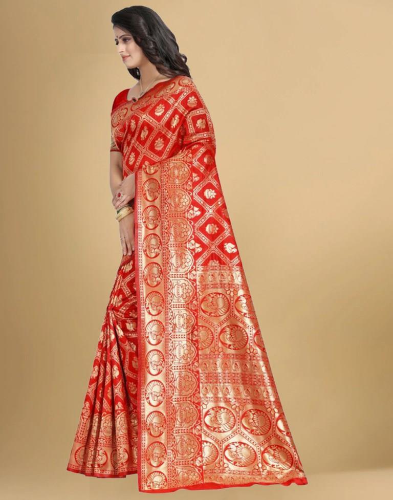 Red Banarasi Silk Saree