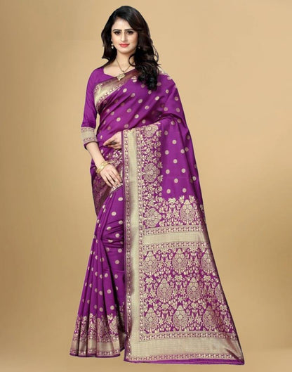 Purple Banarasi Silk Saree