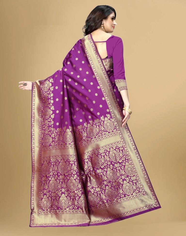 Purple Banarasi Silk Saree