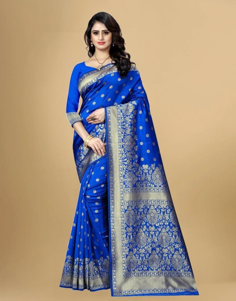 Blue Banarasi Silk Saree