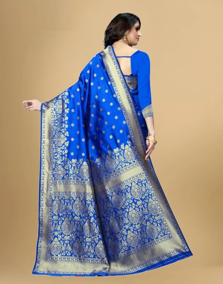 Blue Banarasi Silk Saree