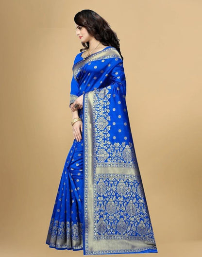 Blue Banarasi Silk Saree