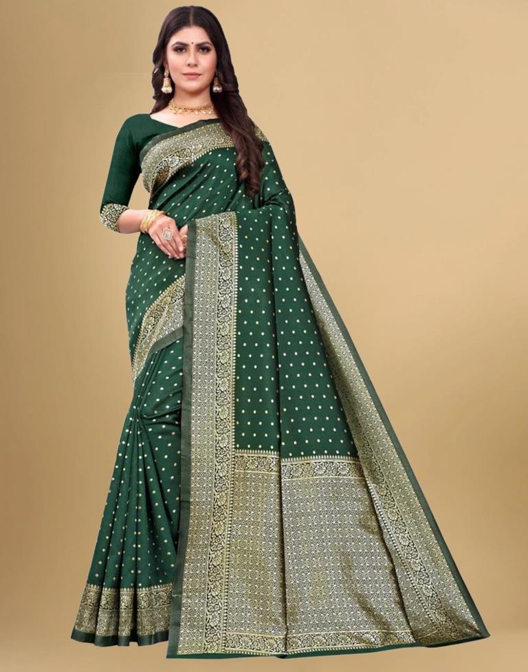 Green Banarasi Silk Saree