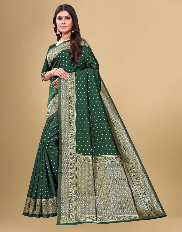 Green Banarasi Silk Saree