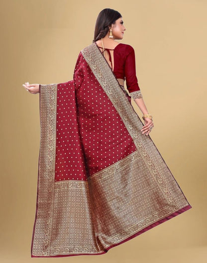 Maroon Banarasi Silk Saree