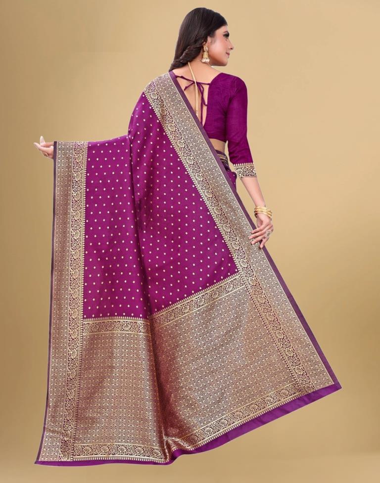 Purple Banarasi Silk Saree