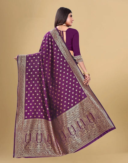 Wine Banarasi Silk Saree