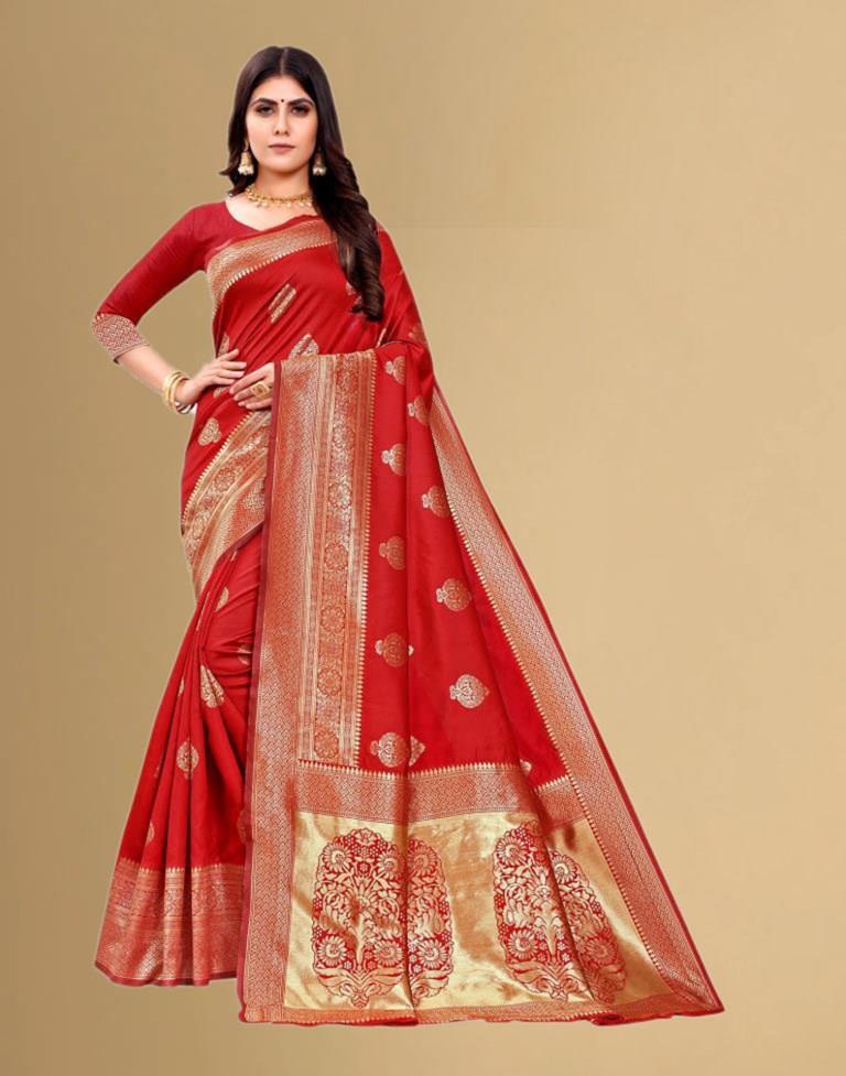 Red Banarasi Silk Saree