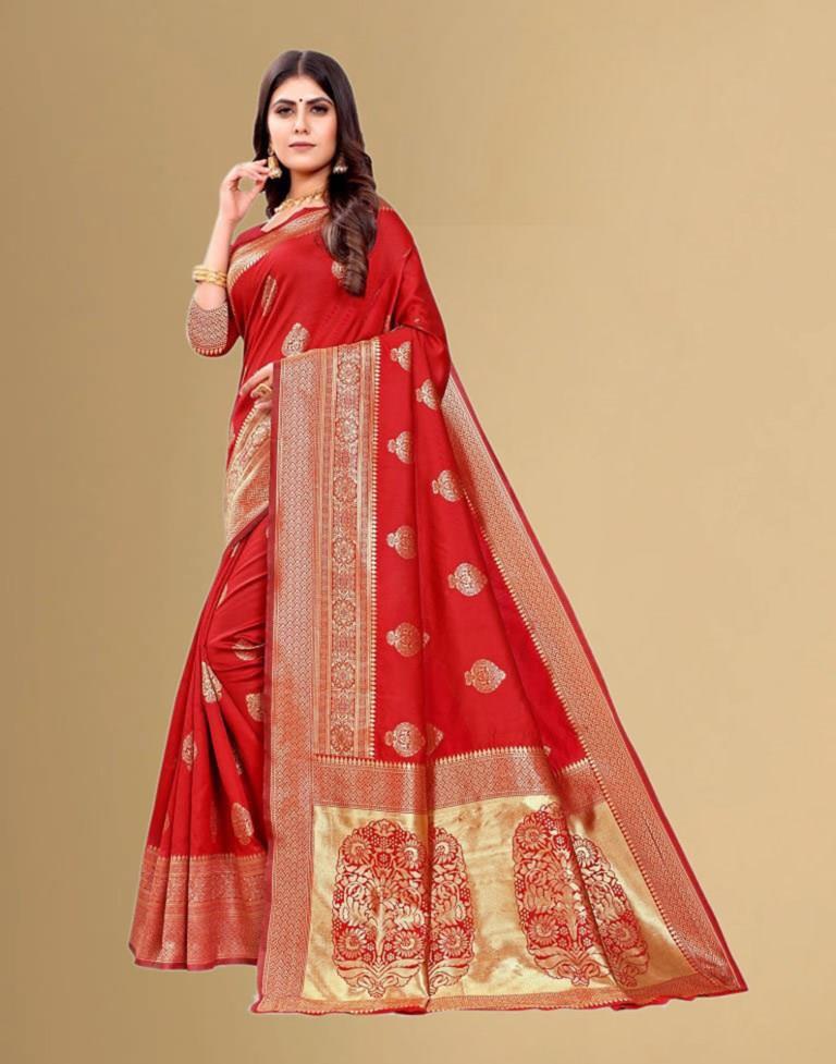 Red Banarasi Silk Saree