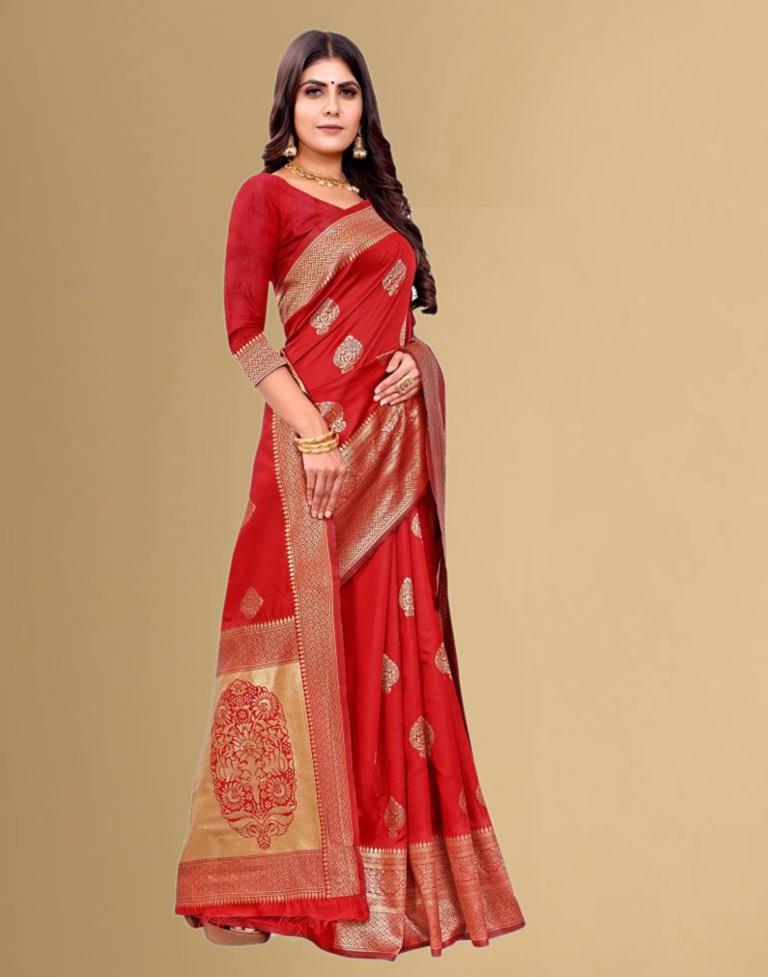 Red Banarasi Silk Saree