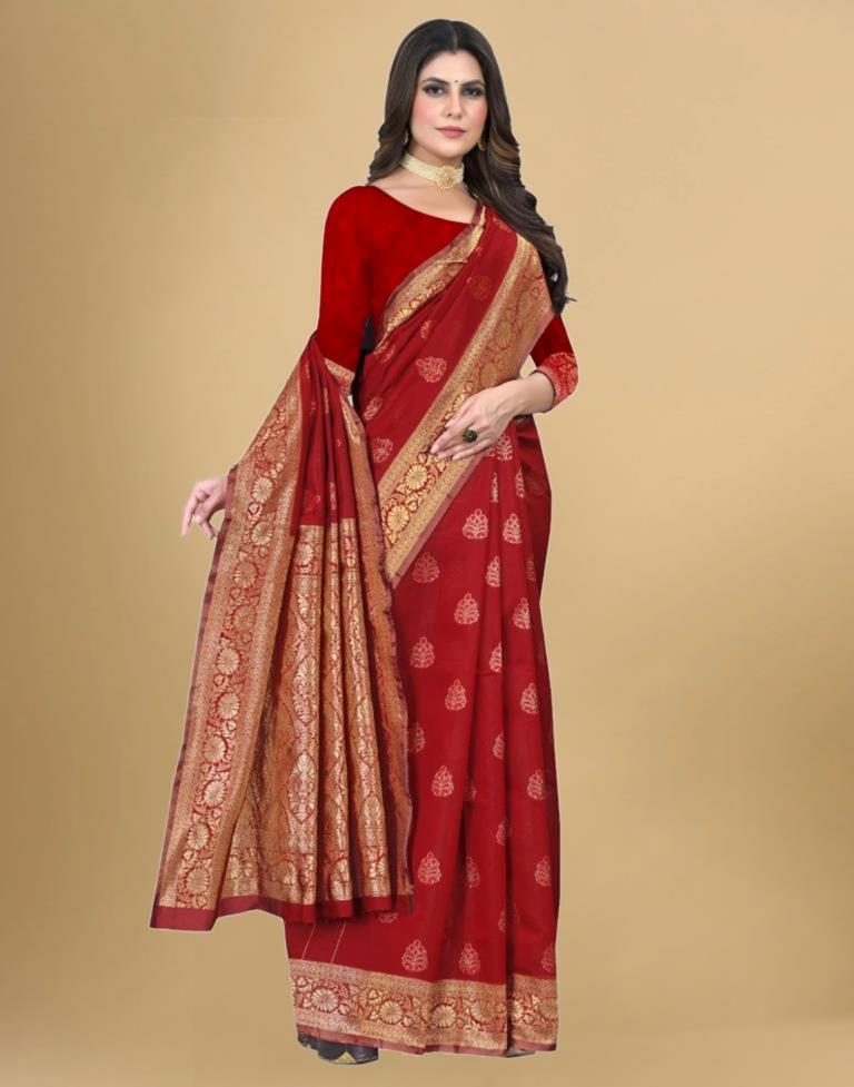 Red Banarasi Silk Saree