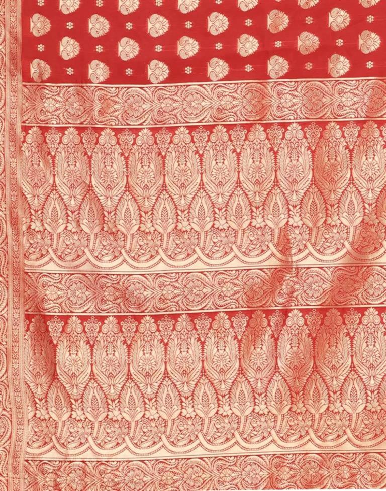 Red Jacquard Banarasi Silk Saree