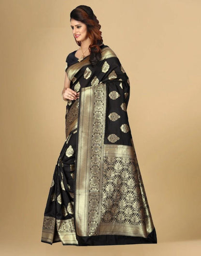 Black Jacquard Banarasi Silk Saree