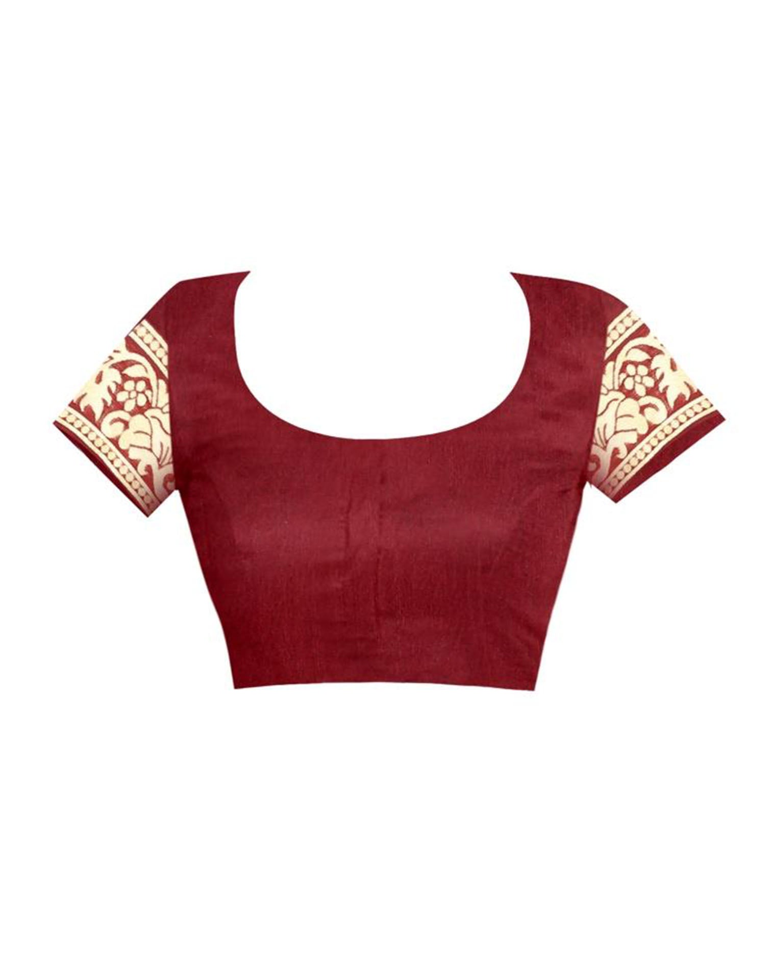 Maroon Banarasi Silk Saree