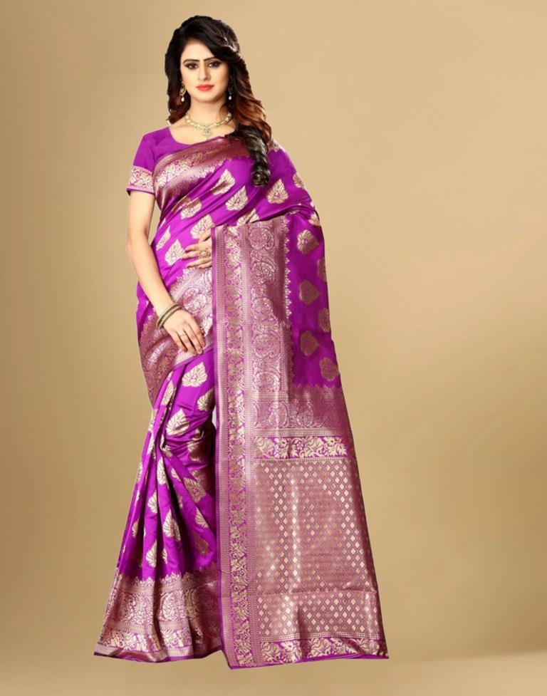 Pink Banarasi Silk Saree