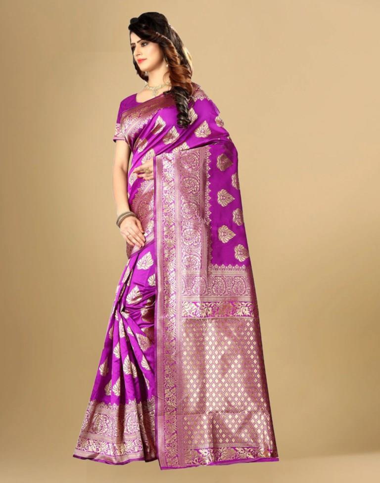 Pink Banarasi Silk Saree