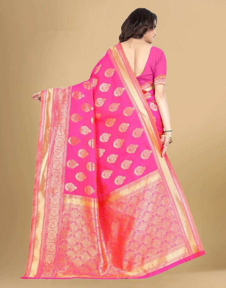 Pink Banarasi Silk Saree