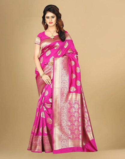 Rani Pink Banarasi Silk Saree