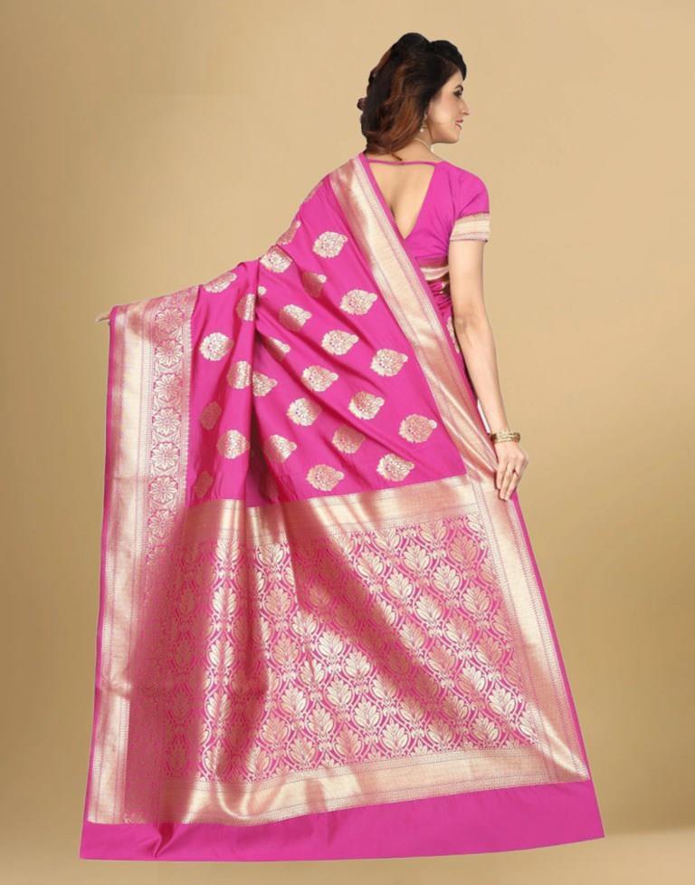 Rani Pink Banarasi Silk Saree