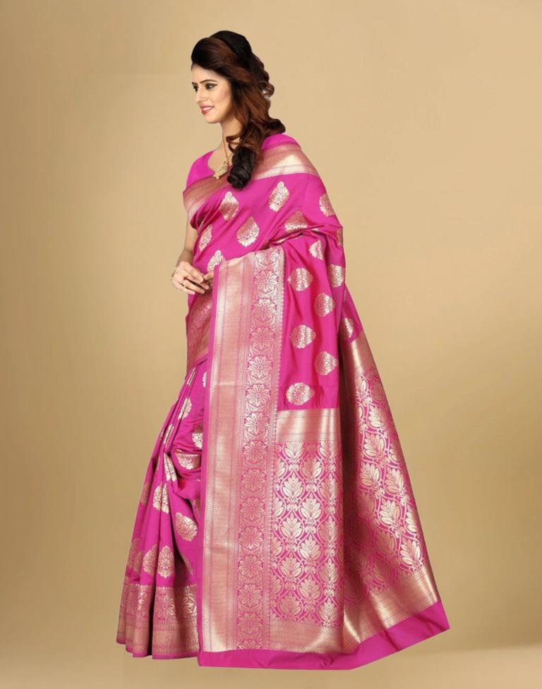 Rani Pink Banarasi Silk Saree