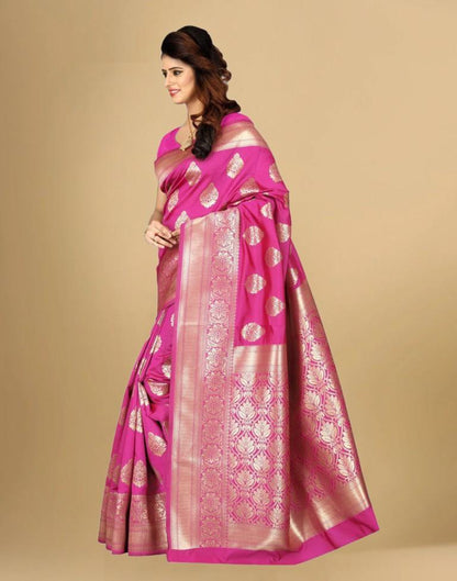 Rani Pink Banarasi Silk Saree