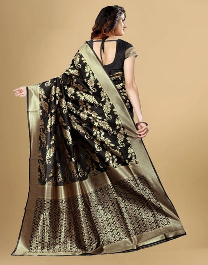 Black Jacquard Banarasi Silk Saree