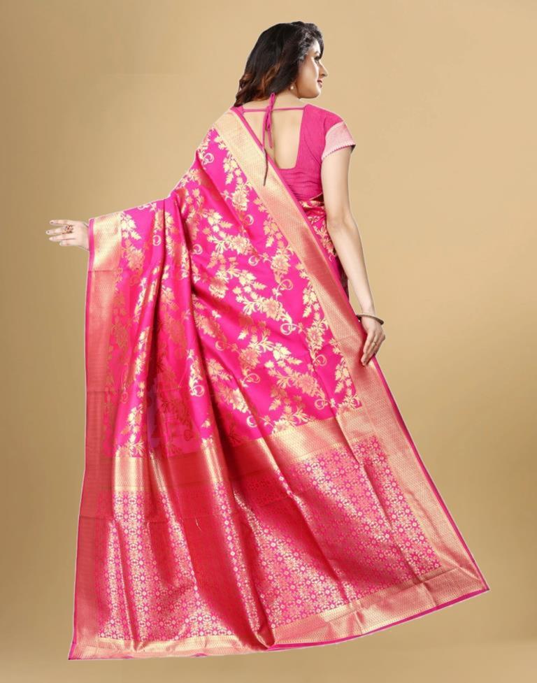 Pink Banarasi Silk Saree