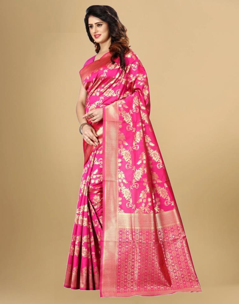 Pink Banarasi Silk Saree