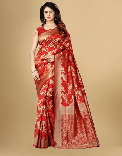 Red Banarasi Silk Saree