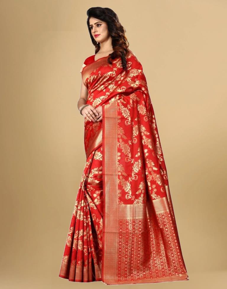 Red Banarasi Silk Saree