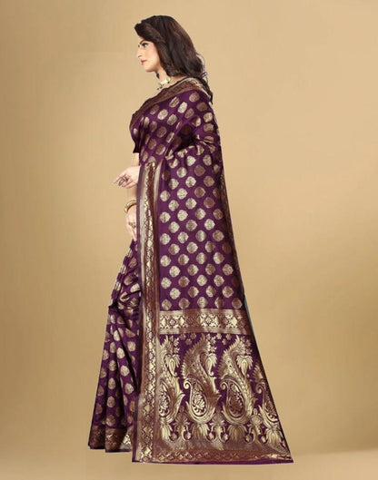 Purple Jacquard Banarasi Silk Saree