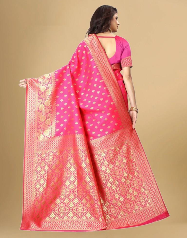 Pink Banarasi Silk Saree