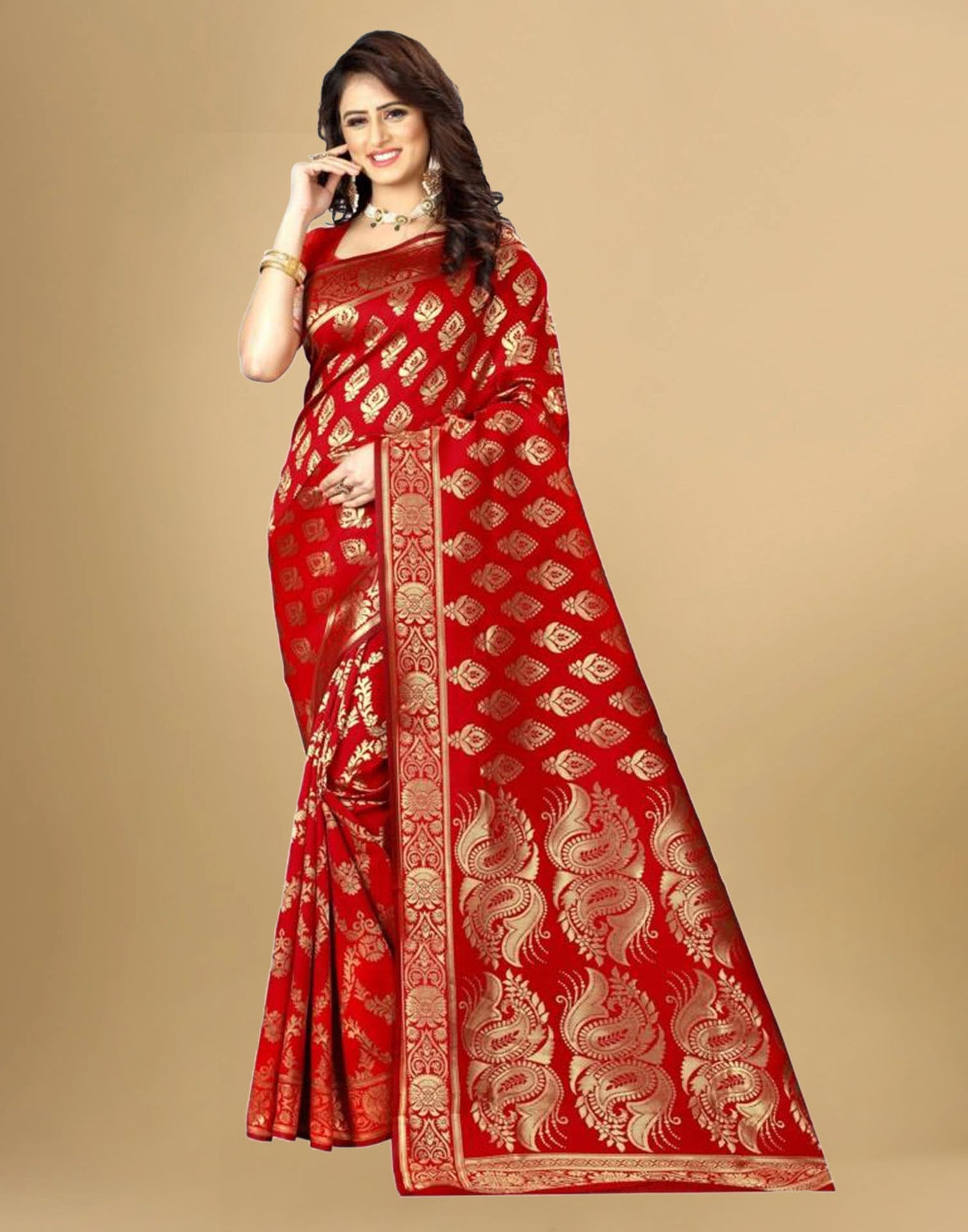 Red Banarasi Silk Saree