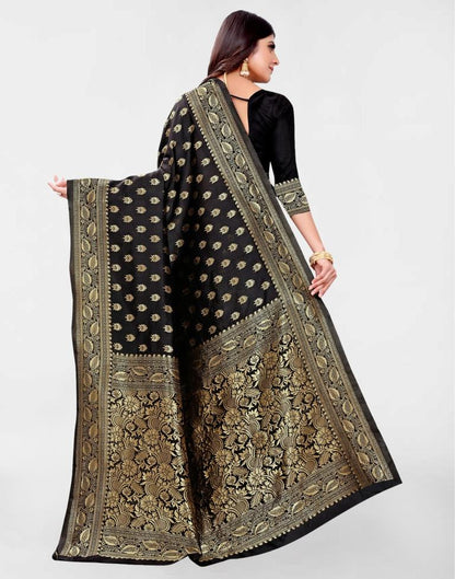 Black Jacquard Banarasi Silk Saree