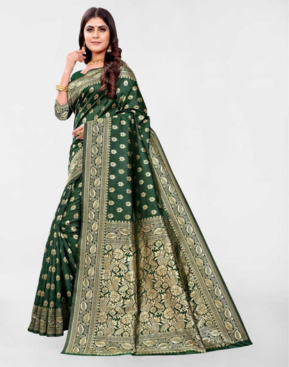 Green Jacquard Banarasi Silk Saree