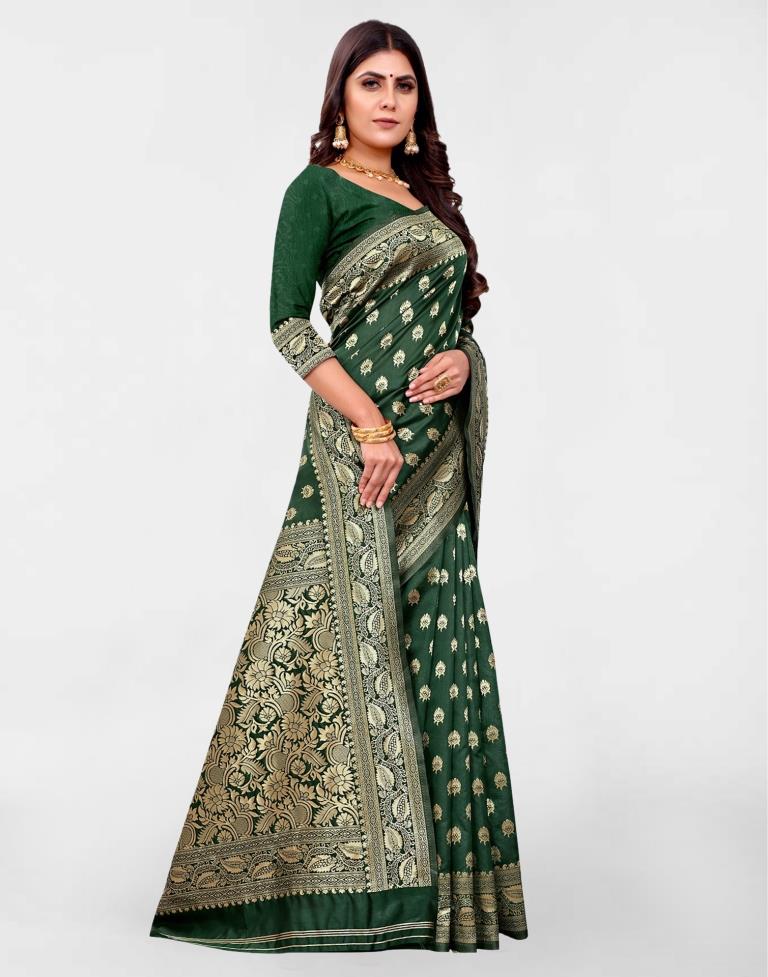 Green Jacquard Banarasi Silk Saree