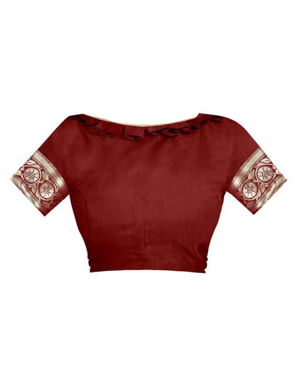 Maroon Banarasi Silk Saree