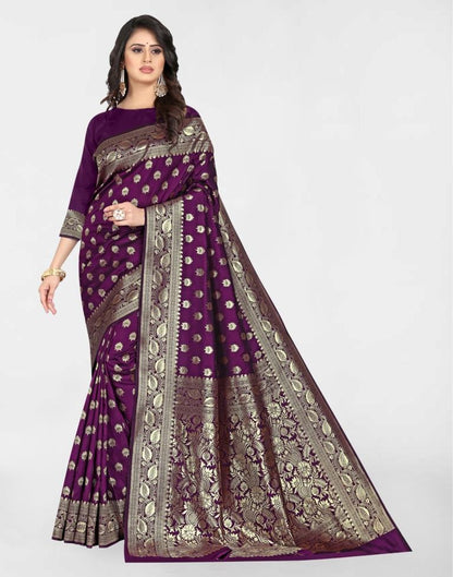 Purple Jacquard Banarasi Silk Saree