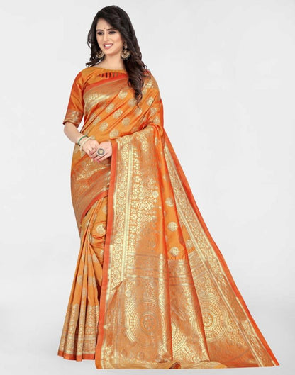 B1G1 Mustard Jacquard Banarasi Silk Saree