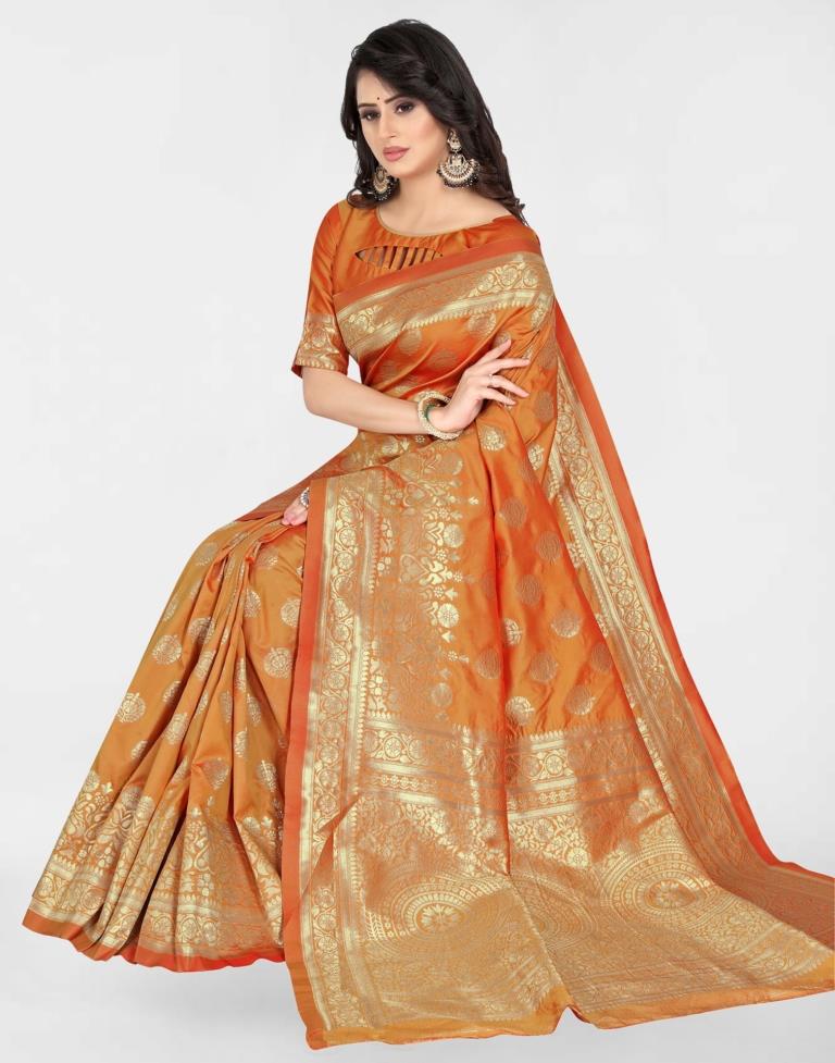 B1G1 Mustard Jacquard Banarasi Silk Saree