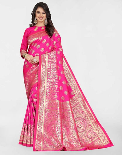 Pink Banarasi Silk Saree