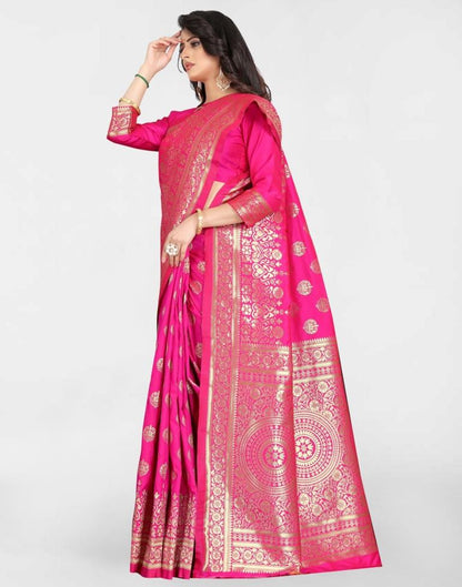 Pink Banarasi Silk Saree