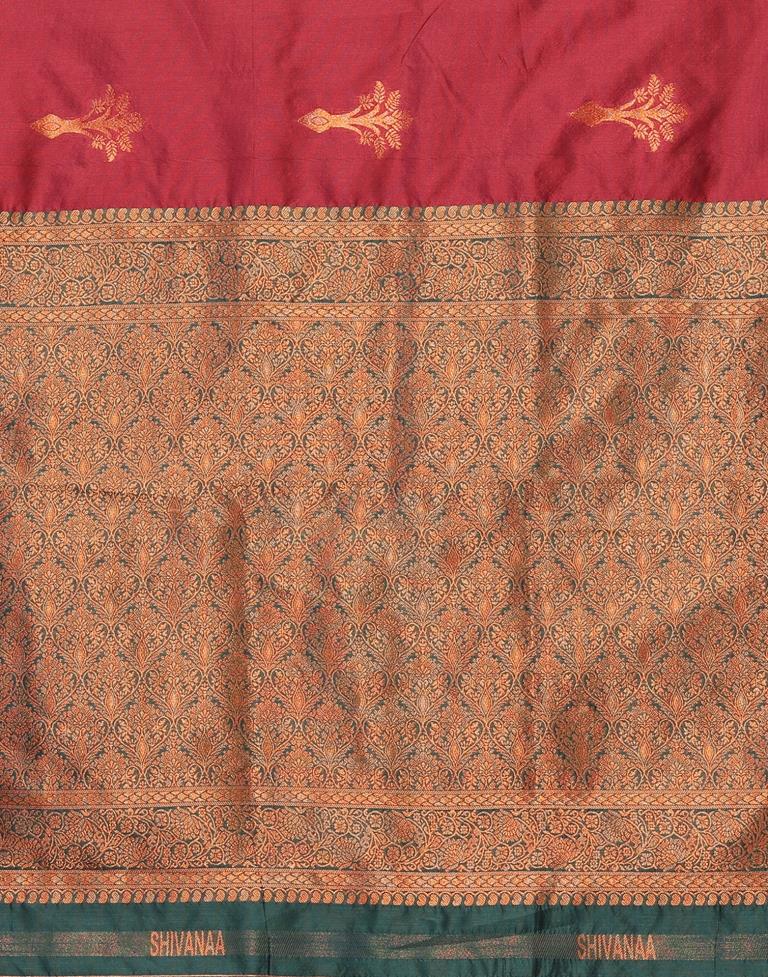 Maroon Jacquard Banarasi Silk Saree