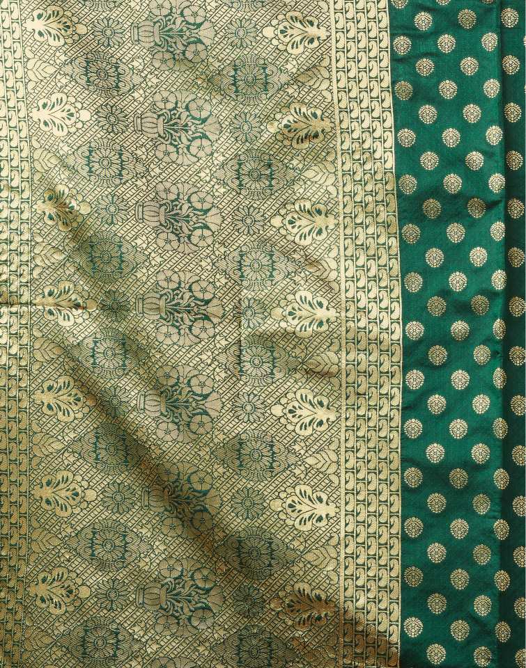 Dark Green Banarasi Silk Saree