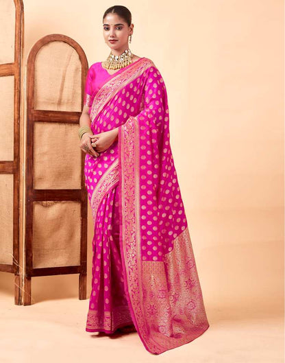 Rani Pink Banarasi sILK Saree