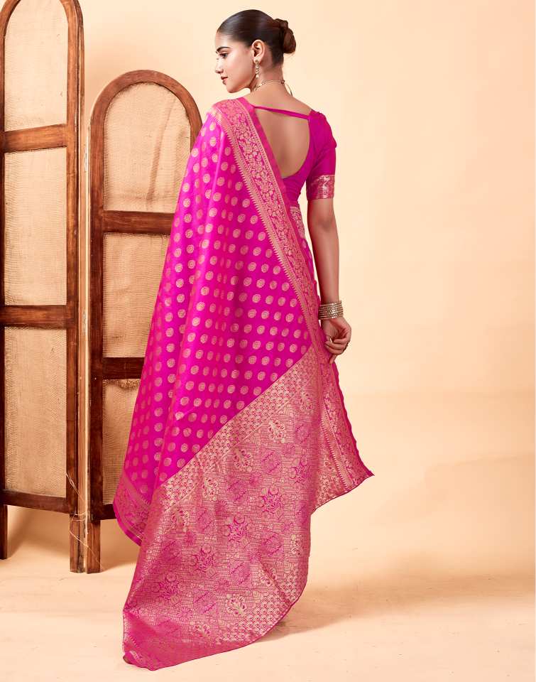 Rani Pink Banarasi sILK Saree